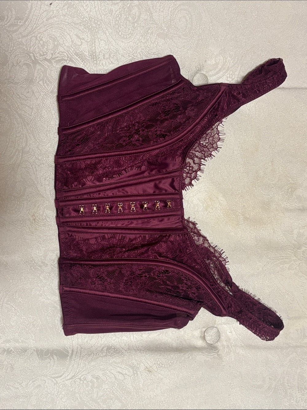 Lacy maroon VS corset
